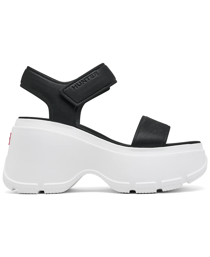 Hunter Women's Abel Square Toe Wedge Casual Sandals from Finish Line