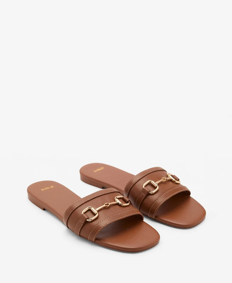 Mango Women's Buckle Leather Sandals