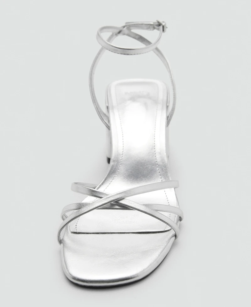 Mango Women's Crossed Strap Heeled Sandals