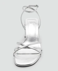 Mango Women's Crossed Strap Heeled Sandals