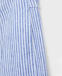 Mango Women's Striped Linen-Blend Trousers Pants