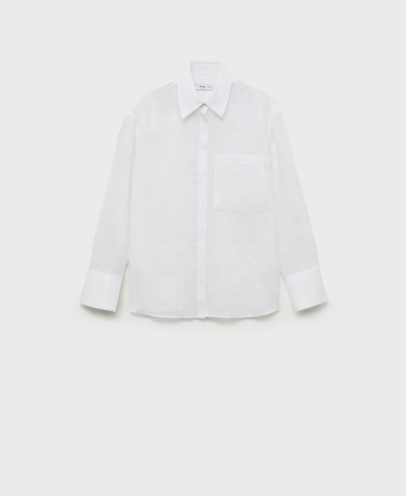 Mango Women's Regular Ramie Shirt