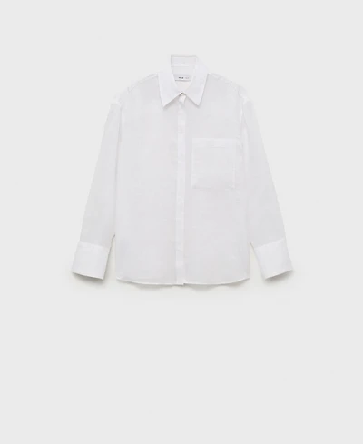 Mango Women's Regular Ramie Shirt