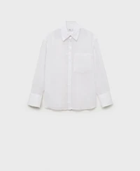 Mango Women's Regular Ramie Shirt