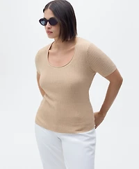 Mango Women's Linen-Blend Knitted Sweater