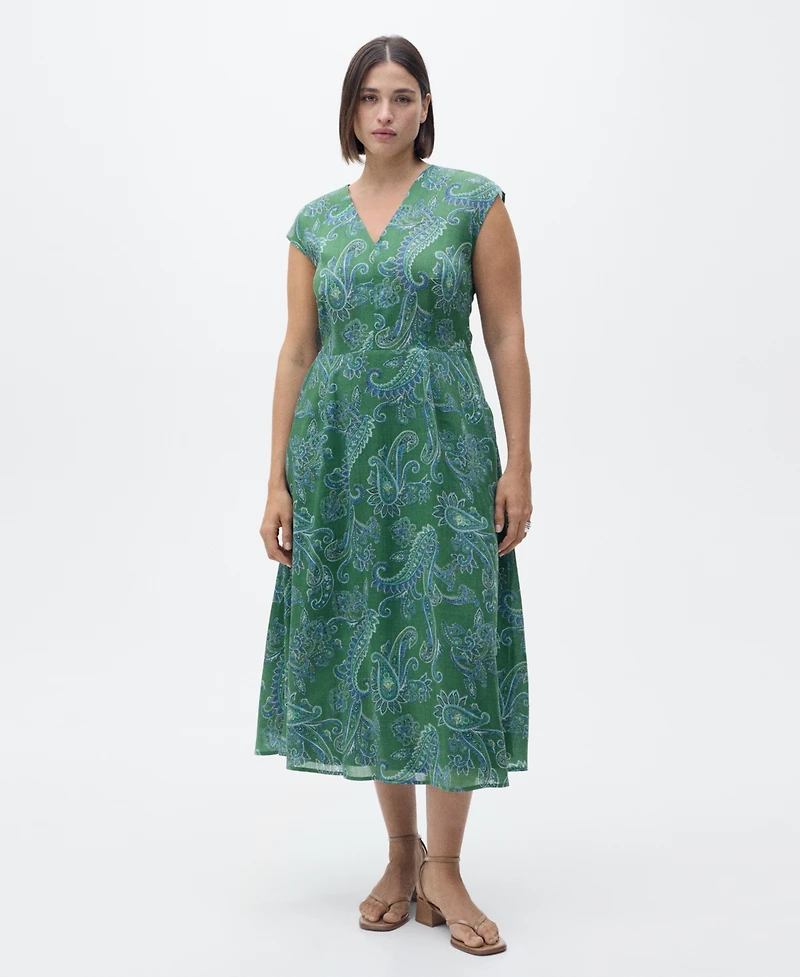 Mango Women's Paisley Ramie Dress