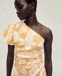 Mango Women's Linen Floral-Print Dress