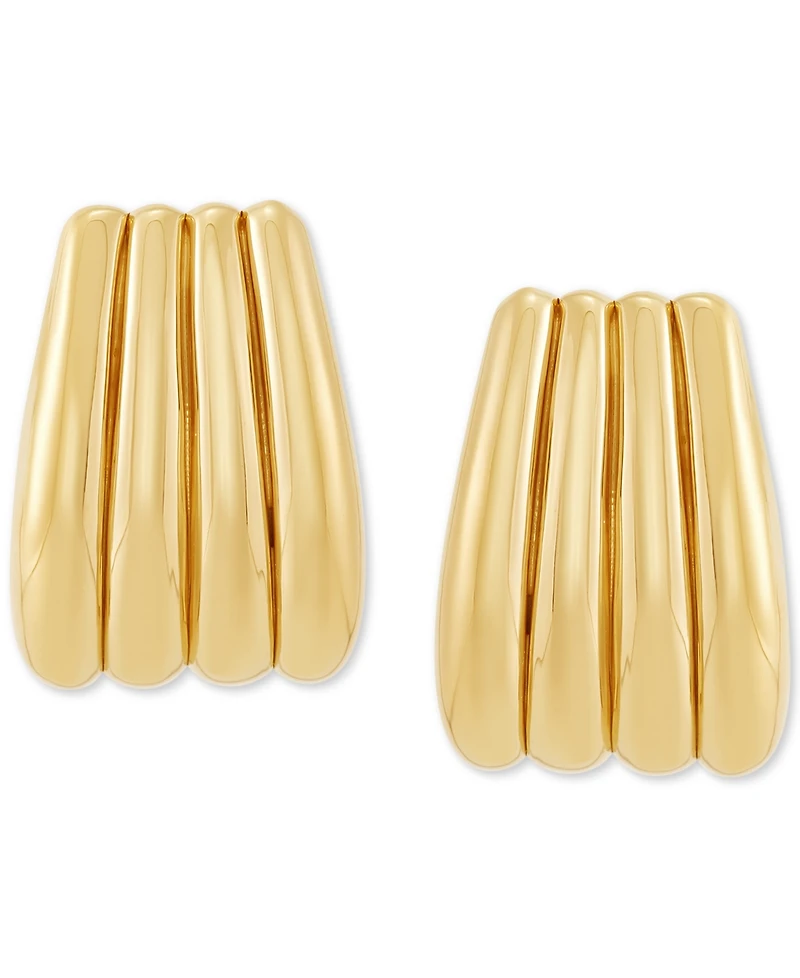 Polished Wavy Dome Stud Earrings in 18K Gold-Plated Sterling Silver