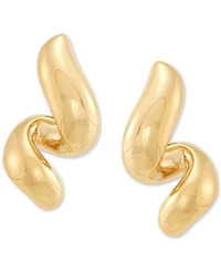 Polished Twist Style Statement Drop Earrings in 14k Gold