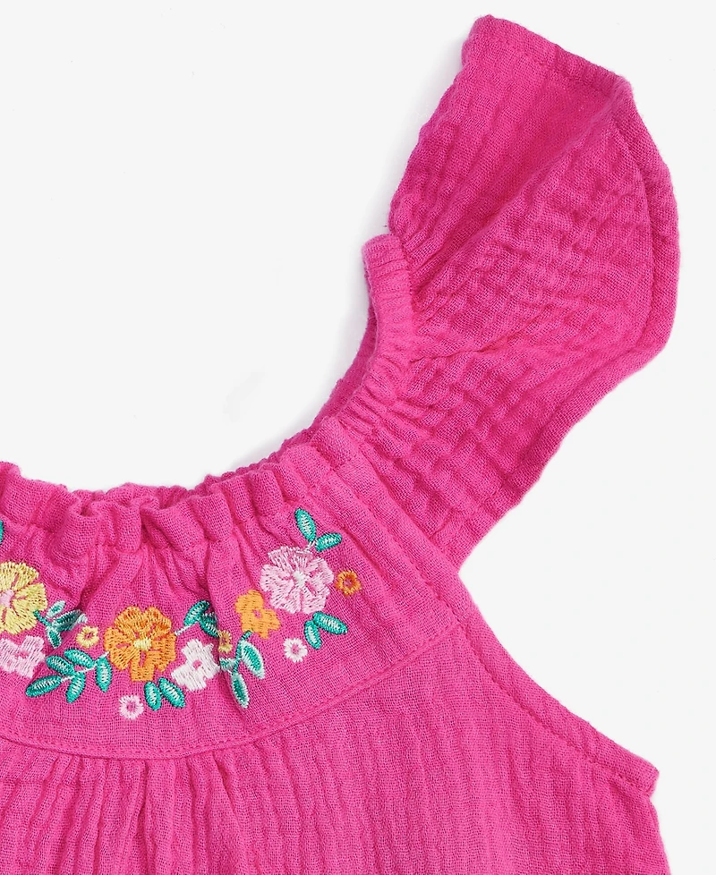 First Impressions Baby Girls Cotton Knit Gauze Dress & Bloomer, 2 Piece Set, Exclusively at Macy's