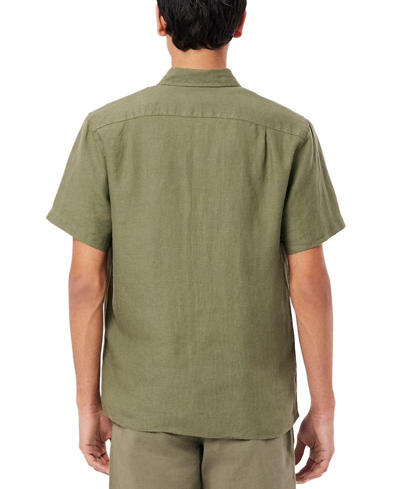 Lacoste Men's Regular-Fit Logo Linen Shirt