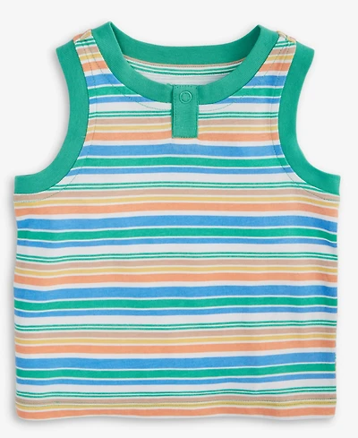 Baby Boys Striped Henley Tank Top, Exclusively at Macy's