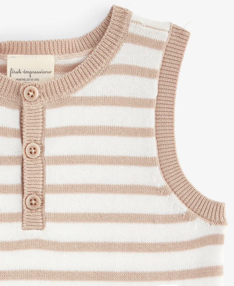 First Impressions Baby Seaside Striped Cotton Romper, Exclusively at Macy's