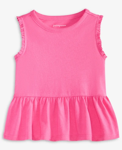 First Impressions Baby Girls Solid Rib Ruffled Tank Top, Exclusively at Macy's