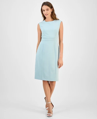 Kasper Women's Crewneck Sleeveless Sheath Dress, Regular & Petite