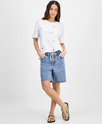 Driftwood Women's Daisy Embroidered Short-Sleeve T-Shirt