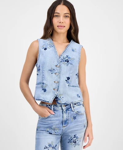 Driftwood Women's Summer Blues Button-Front Vest