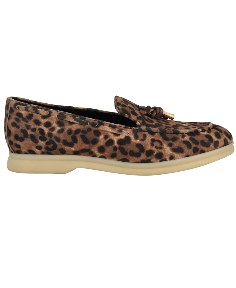 Guess Women's Aryana Interlaced Suede Slip-On Boat Loafers