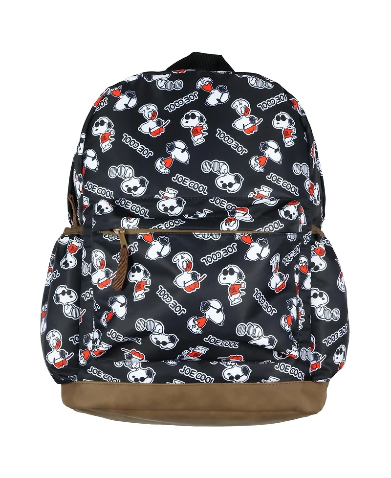 Peanuts Backpack Joe Cool Snoopy All-Over Tossed Print School Book Bag
