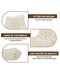 Floor Bean Bag Chair for Adults with Memory Foam Support Armless Lounger Sofa for Home Office Apartment or Gaming Room-The Pop Home