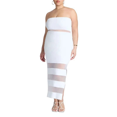 Eloquii Women's Sheer Panel Maxi Dress