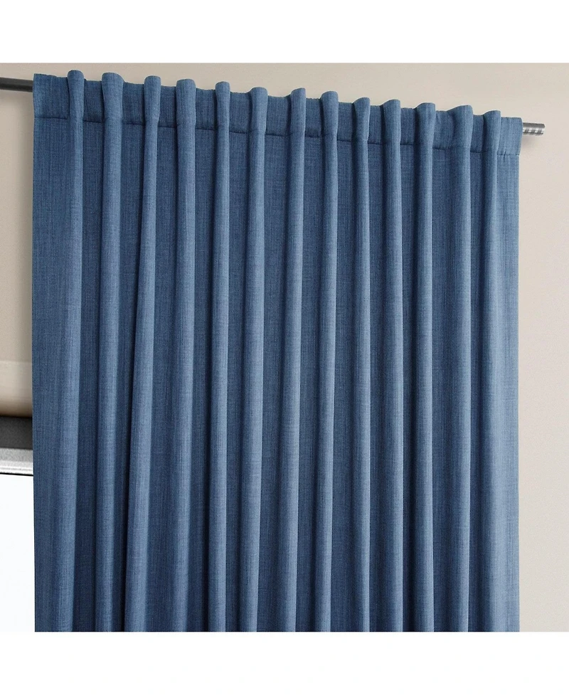 Half Price Drapes Extra Wide Textured Faux Linen Room Darkening Curtain