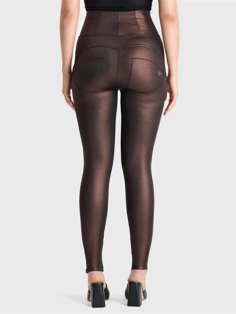 Freddy Women's Metallic High-Rise Sculpting Skinny Pants
