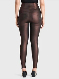 Freddy Women's Metallic High-Rise Sculpting Skinny Pants