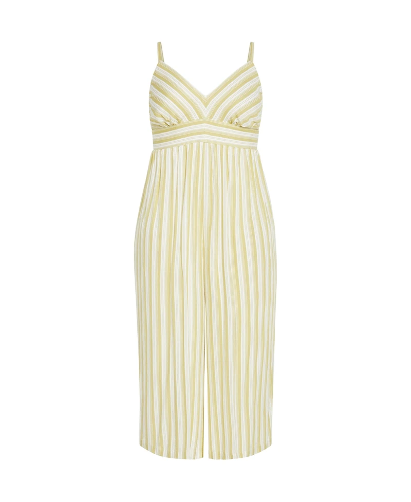 City Chic Plus Lara Stripe Jumpsuit