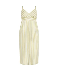 City Chic Plus Lara Stripe Jumpsuit