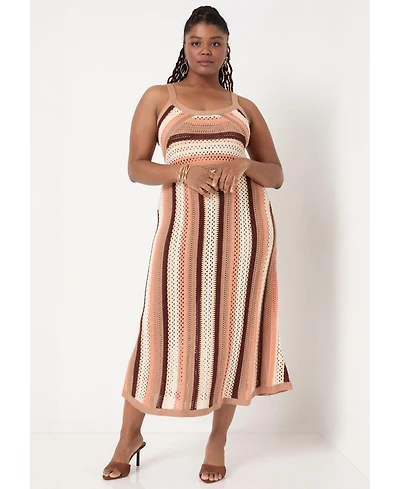 June + Vie Women's June + Vie Stripe Sweater Midi Dress