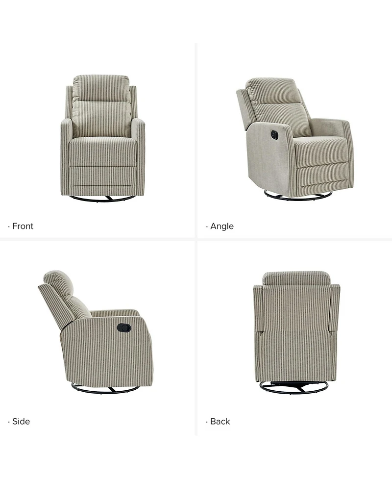 Coral Modern Ergonomic Swivel Rocker Manual Recliner