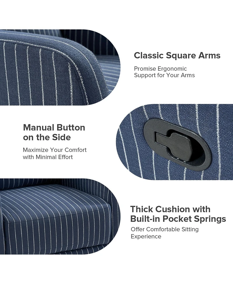 Coral Modern Ergonomic Swivel Rocker Manual Recliner