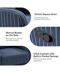 Coral Modern Ergonomic Swivel Rocker Manual Recliner