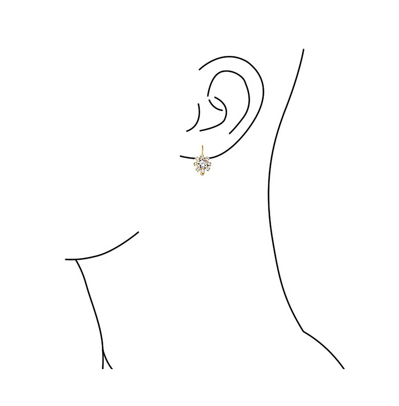 Bling Jewelry Set of 3 Multi Color Crystal Flower Gold Plated Drop Earrings Lever Back