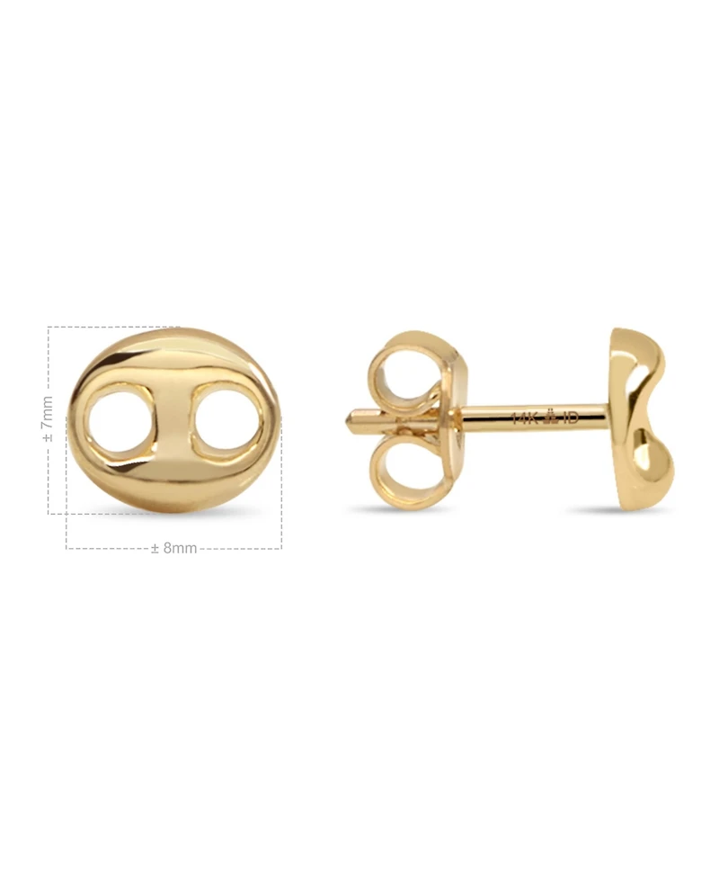 Devata Mariner Stud Earrings in 14K Gold, approx. 1.5 grams.