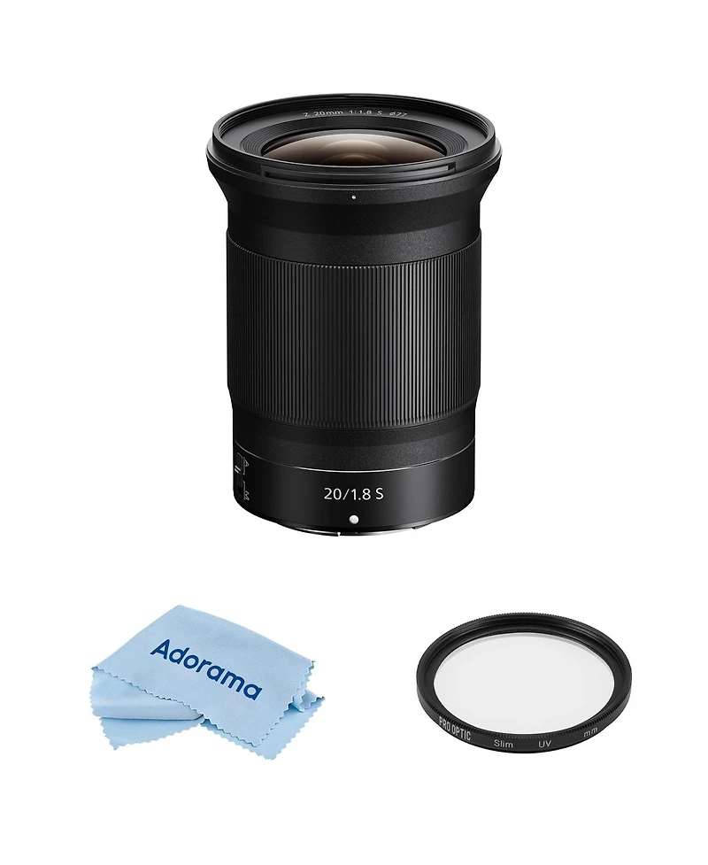 Nikon Nikkor Z 20mm f/1.8 S Lens, Bundle with ProOptic Pro Digital 77mm Multi Coated Uv Slim Filter, Cleaning Cloth