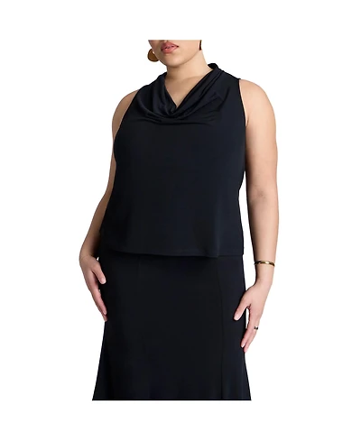 Eloquii Women's Cowl Halter Top