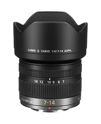 Panasonic Lumix G Vario 7-14mm f/4 Aspherical Lens for Micro Four Thirds, Bundle with Lens Wrap, Flex Lens Shade, Cleaning Kit, Lens Cap Tether, Lens
