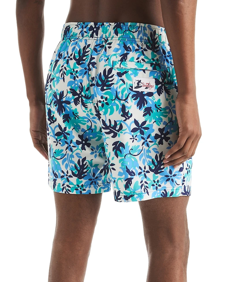 Beach Boys x Nautica Men's Quick-Dry Floral Swim Trunks