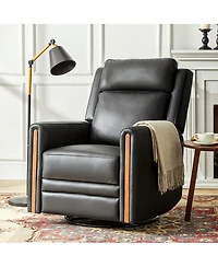 Jaime Genuine Leather Swivel Power Recliner Built-in Usb Port with Adjustable Headrest