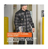 RefrigiWear Men's Heavyweight Flannel Work Shirt