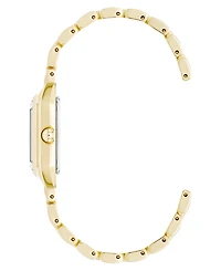 Anne Klein Women's Quartz Petite Octagonal Black and Gold-Tone Metal Alloy Bracelet Watch, 21mm