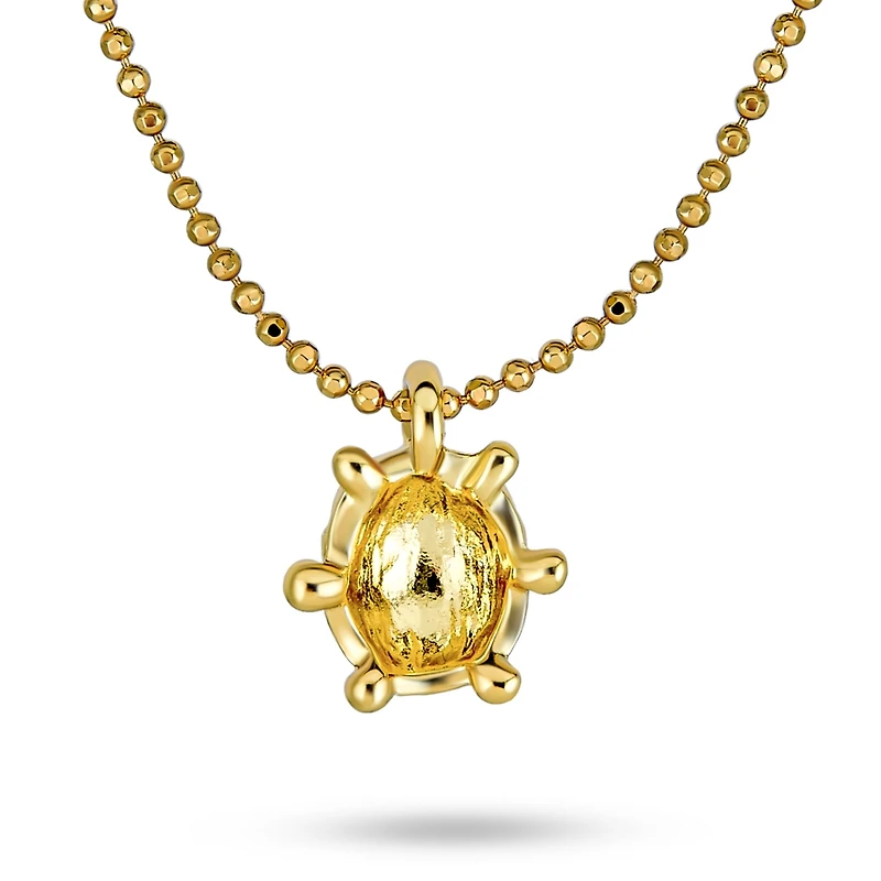 Bling Jewelry Small Red Enamel Ladybug Pendant Necklace and Stud Earrings Set Gold Tone