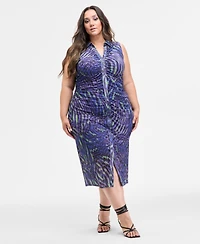 Nina Parker Trendy Plus Ombre Ruched Bodycon Dress
