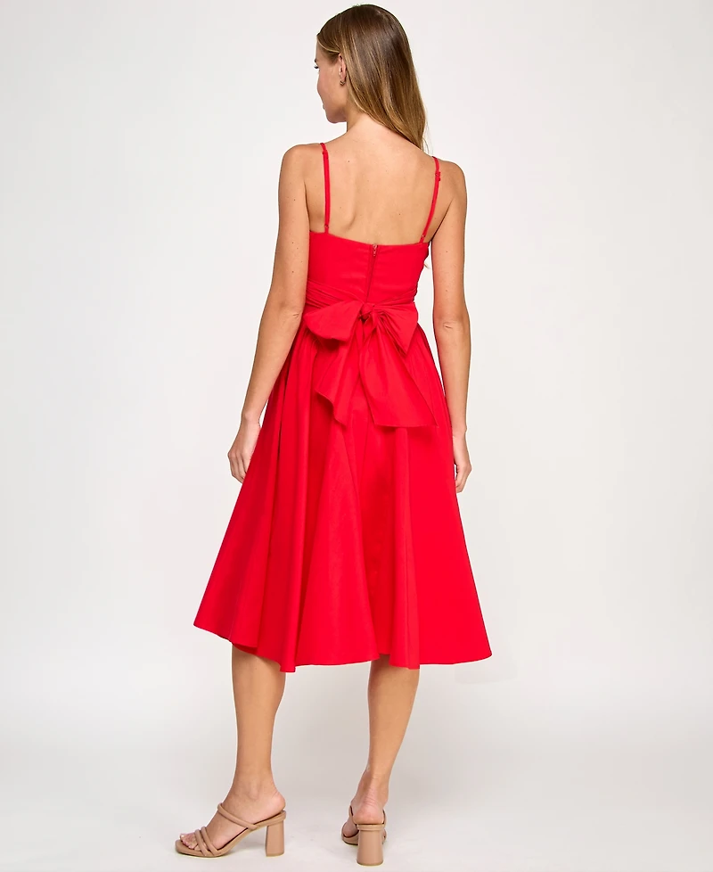 Katia Rae Juniors' Sweetheart-Neck Bow-Back Dress