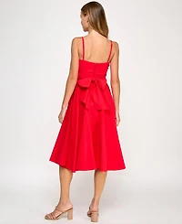 Katia Rae Juniors' Sweetheart-Neck Bow-Back Dress