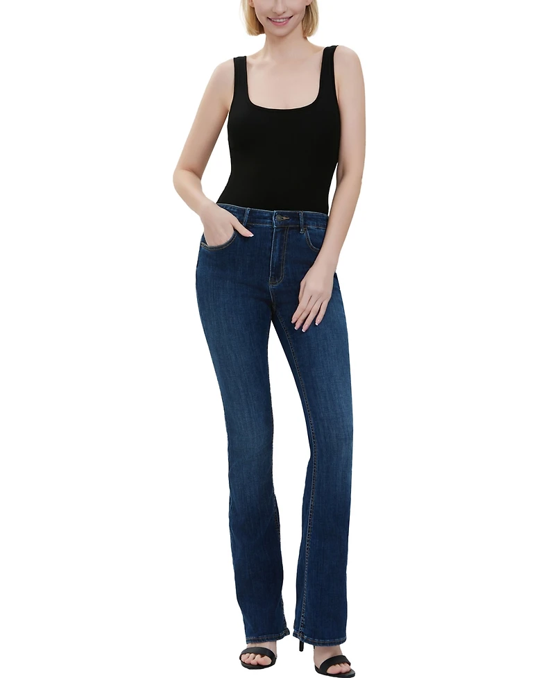 Kimi + Kai Women's U Neck Sleeveless Bodysuit Top