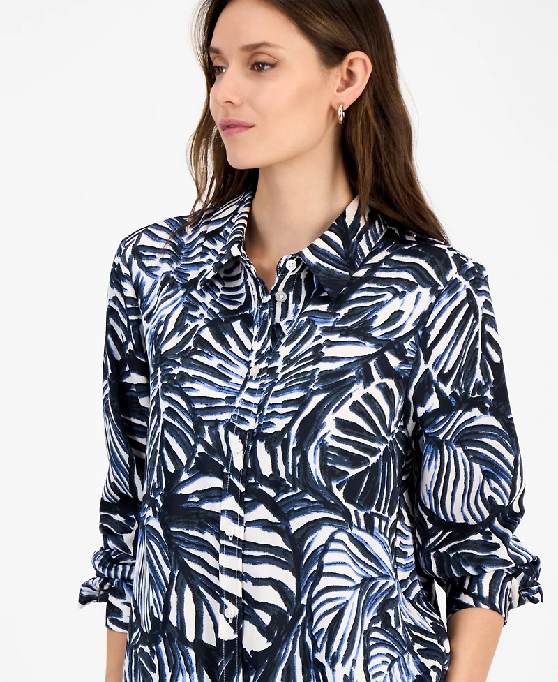 Tahari Asl Women's Printed Button-Front Blouse