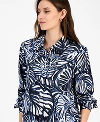 Tahari Asl Women's Printed Button-Front Blouse